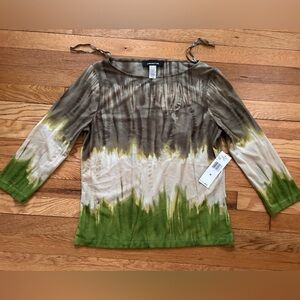 Jones New York Collection Women’s Sheer Long Sleeve Blouse - Size M - NEW